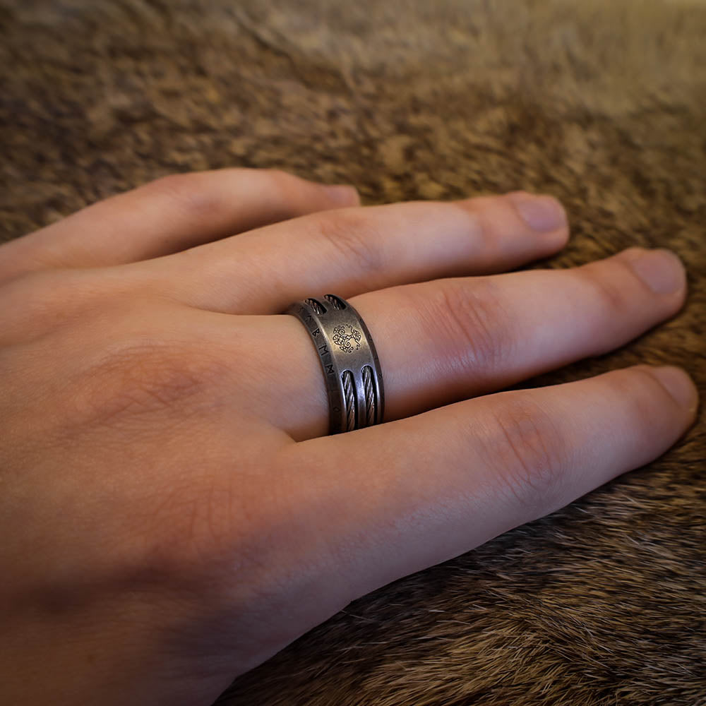 Rustic Odin's Sacrifice Ring - Stainless Steel