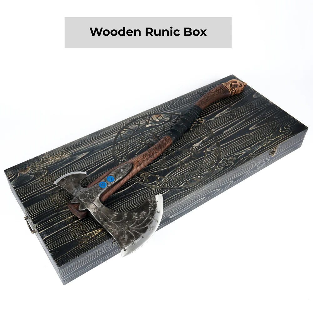 Handforged Leviathan Decorated Replica Axe - Black