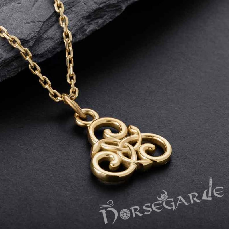 Handcrafted Miniature Triskelion Pendant - Gold