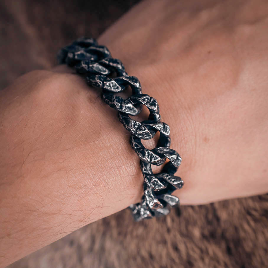Battered Iron Warrior Bracelet - Stainless Steel