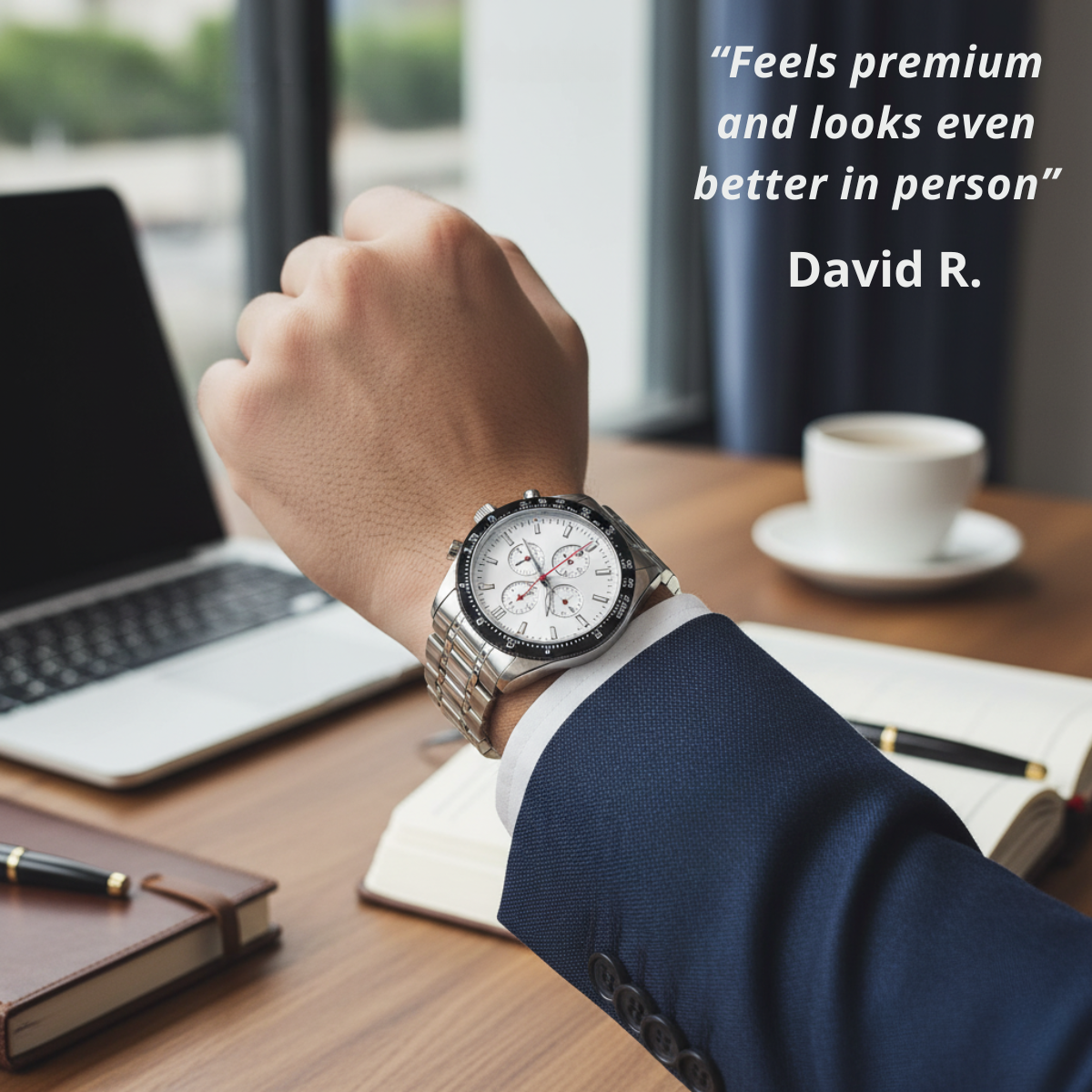 Luxury Men’s Waterproof Quartz Watch – Stainless Steel Chronograph | 47mm