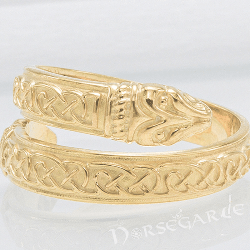 Handcrafted Celtic Jormungandr Band - Gold