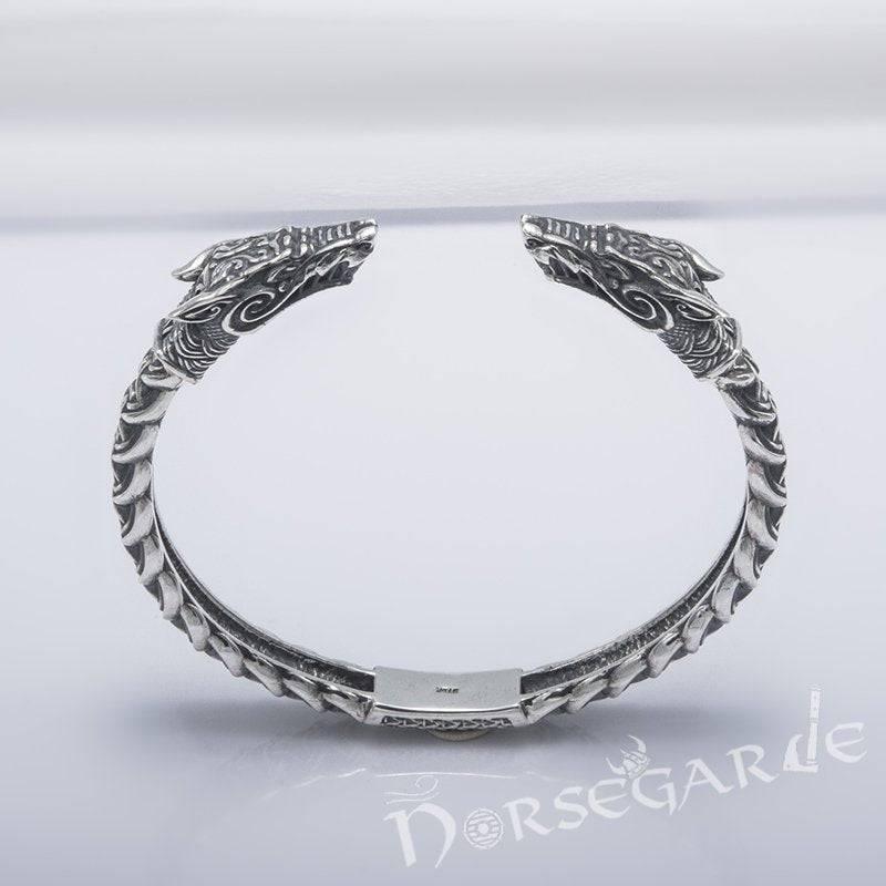 Handcrafted Fenrir Wolf Torc Bracelet - Sterling Silver