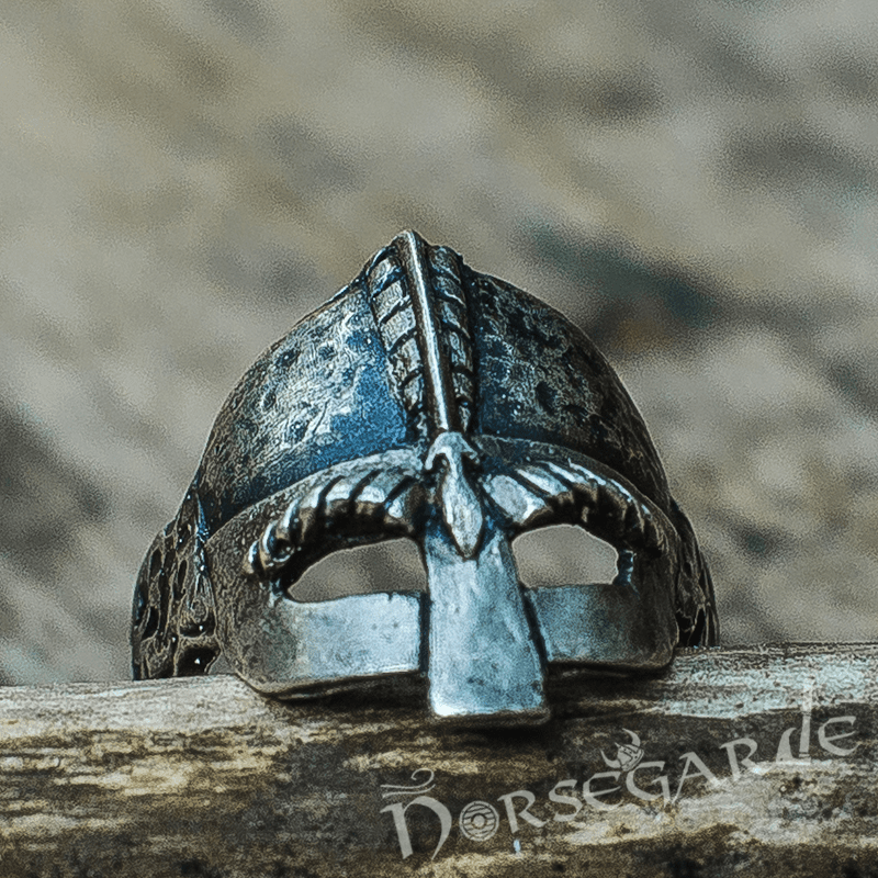 Handcrafted Helm of a Viking Warrior Ring - Sterling Silver