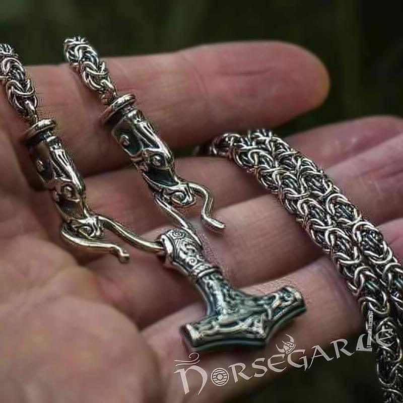 Handcrafted King's Chain with Mammen Mjölnir - Sterling Silver