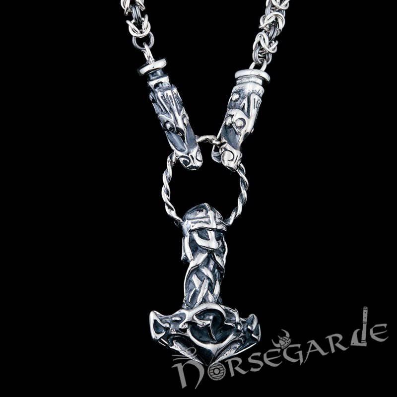 Handcrafted King's Chain with Mjölnir - Sterling Silver
