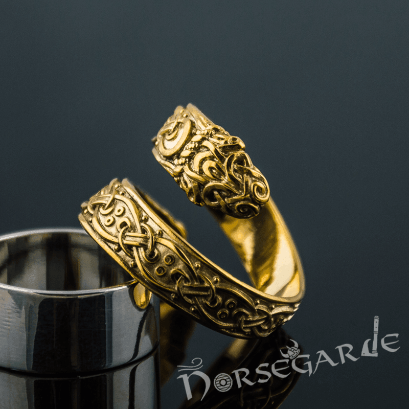 Handcrafted Ornamental Jormungandr Band - Gold