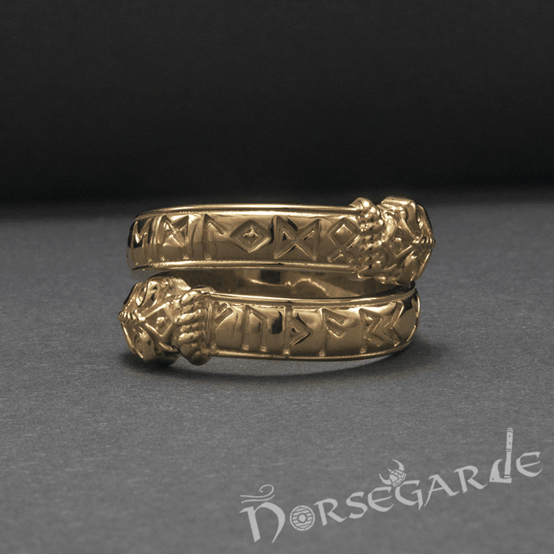 Handcrafted Runic Jormungandr Band - Gold