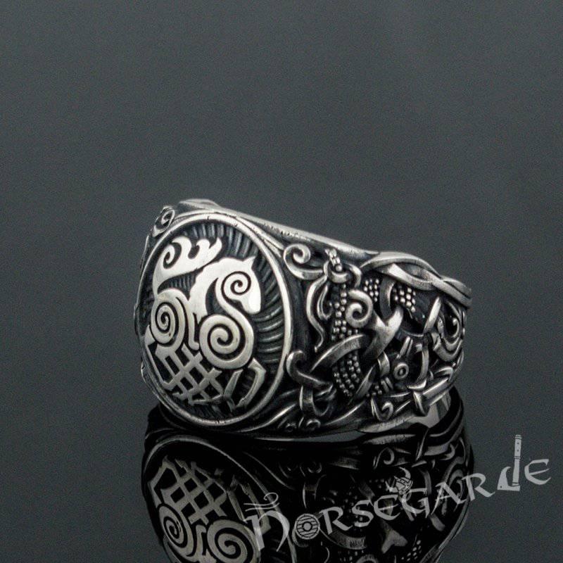 Handcrafted Sleipnir Mammen Style Ring - Sterling Silver