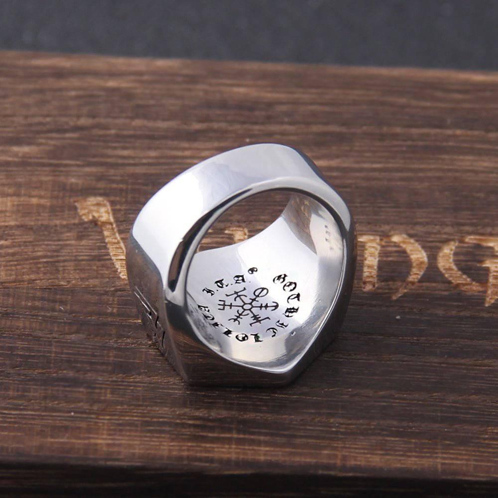 Vegvisir Runed Compass Ring - Stainless Steel