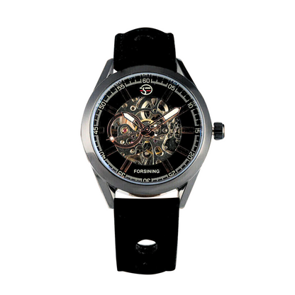 Felipe | Bold Men’s Skeleton Leather Watch