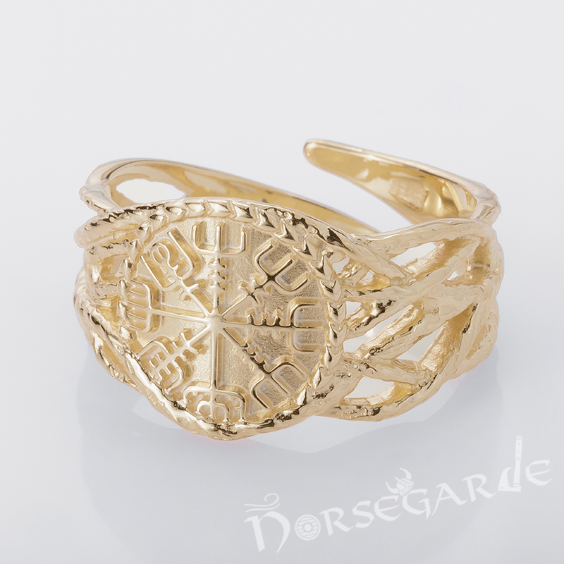 Handcrafted Brambles Vegvisir Band - Gold
