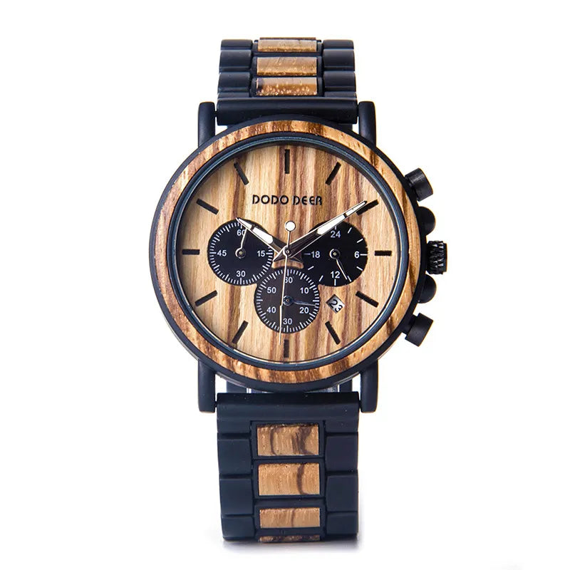 Tempus | Luxury Wood Stainless Steel Men Watch