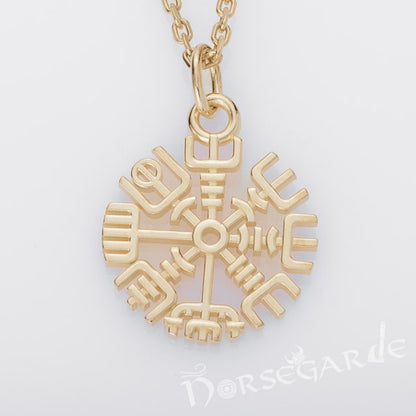 Handcrafted Miniature Vegvisir Pendant - Gold