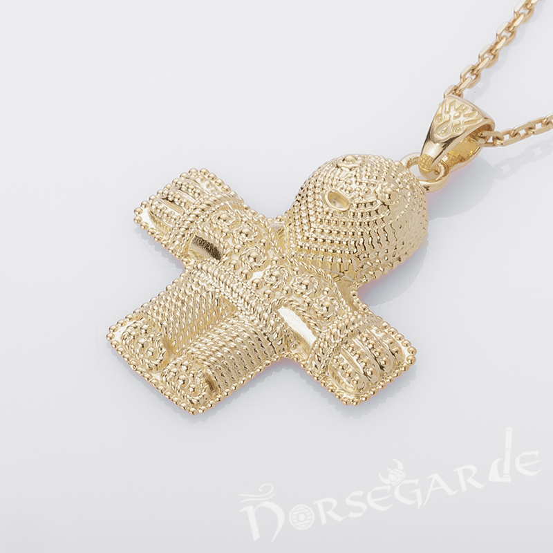 Handcrafted Viking Crucifix Replica - Gold