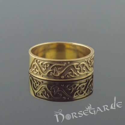 Handcrafted Urnes Art Ornamental Band - Gold
