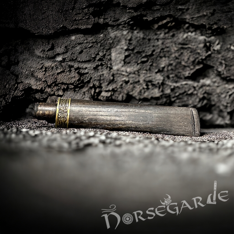 Handcarved Raven Smoking Pipe with Brass Inlay and Stand - Ash