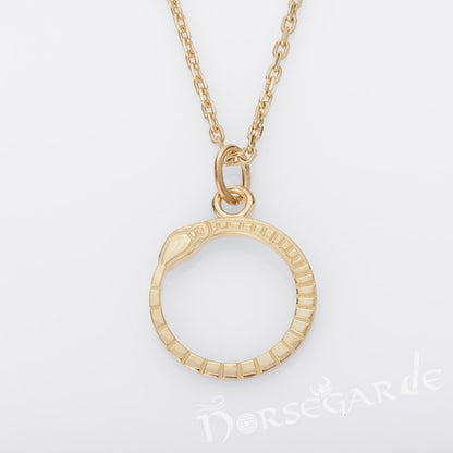 Handcrafted Miniature Serpent Pendant - Gold