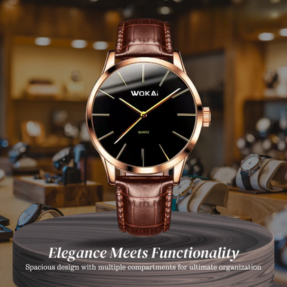 Ian | Elegant Rose Gold Quartz Watch Dean | 40mm