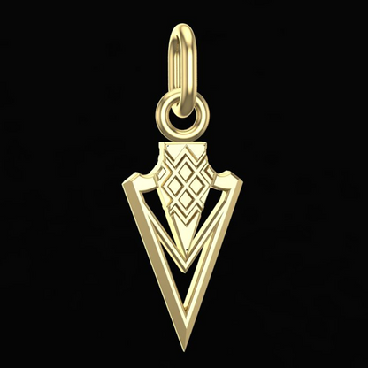 Handcrafted Miniature Gungnir Spear Pendant - Gold