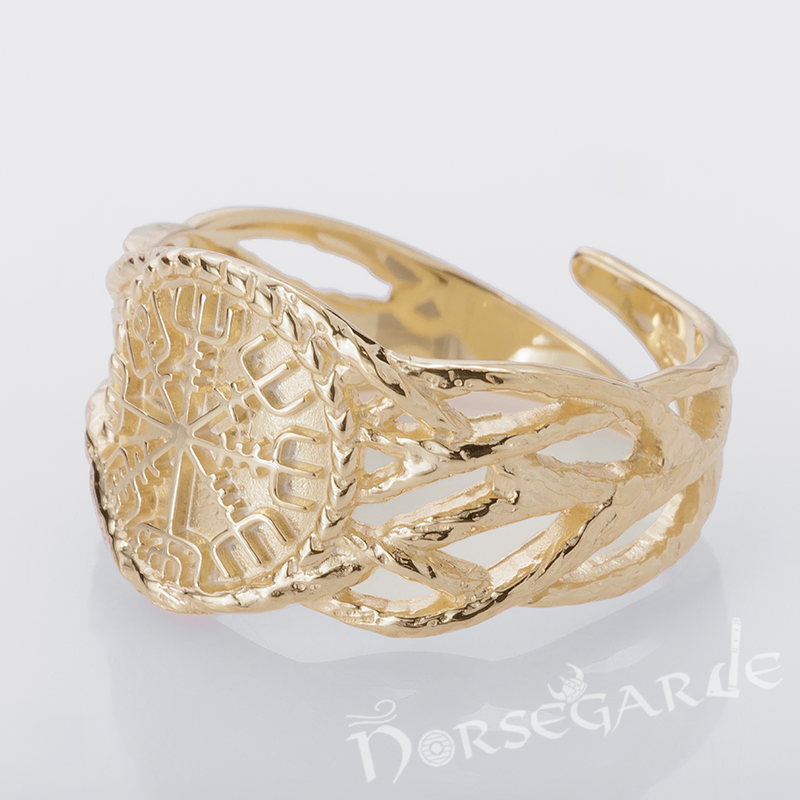 Handcrafted Brambles Vegvisir Band - Gold