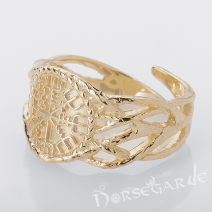 Handcrafted Brambles Vegvisir Band - Gold