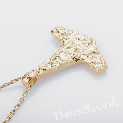 Handcrafted Molded Style Mjölnir - Gold