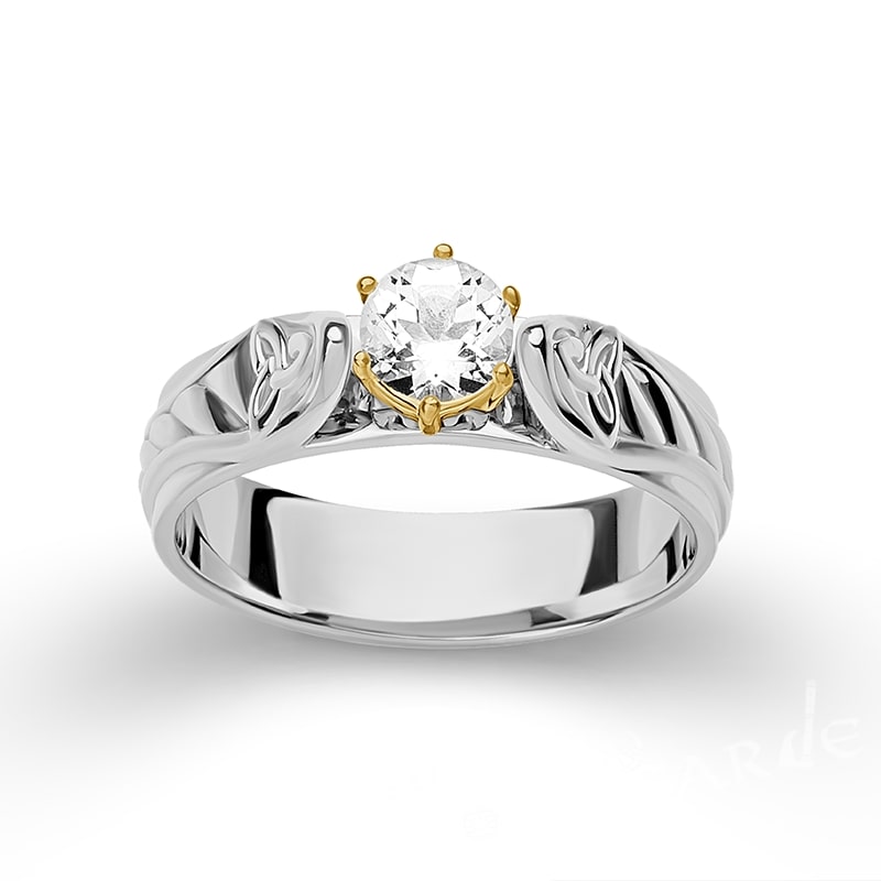 10k / White / Round Clear Topaz