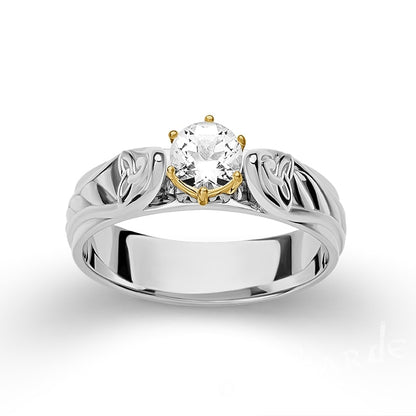 Handcrafted Triquetra Celtic Gemmed Band - Gold