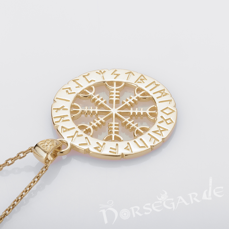 Handcrafted Runic Helm of Awe Amulet - Gold