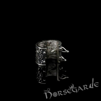 Handcrafted Odin's Beard Bead with Latch & Grip Teeth - Sterling Silver