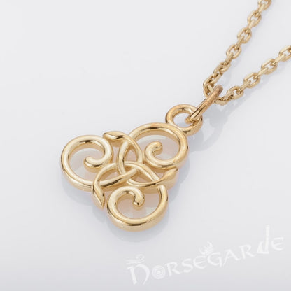 Handcrafted Miniature Triskelion Pendant - Gold