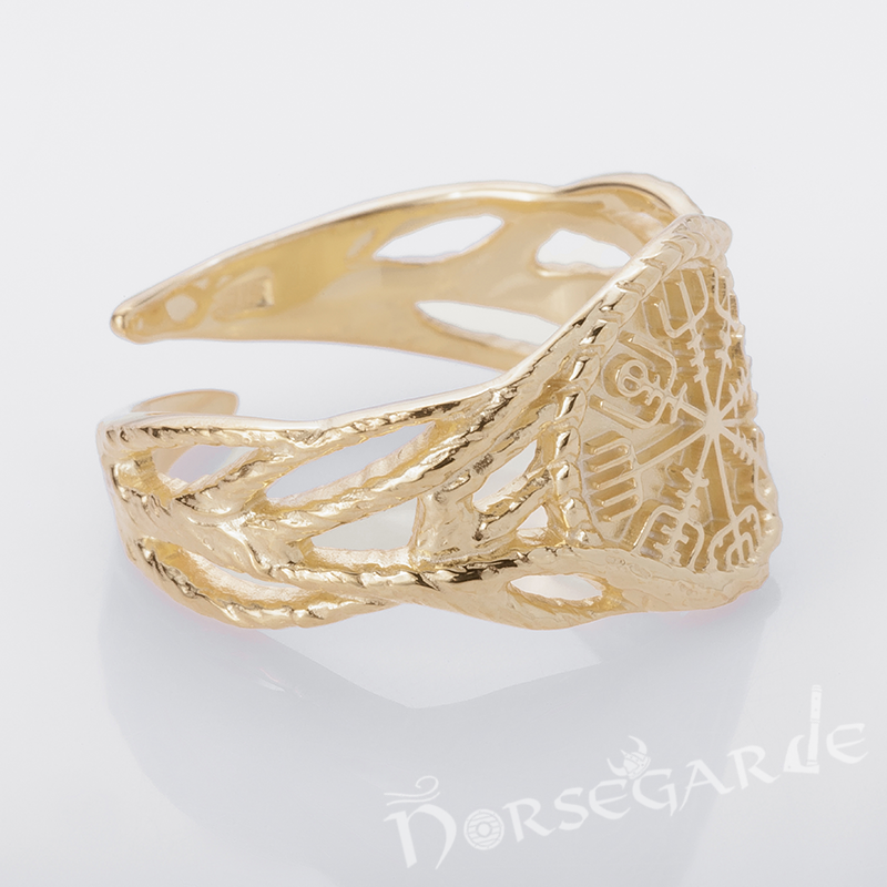 Handcrafted Brambles Vegvisir Band - Gold