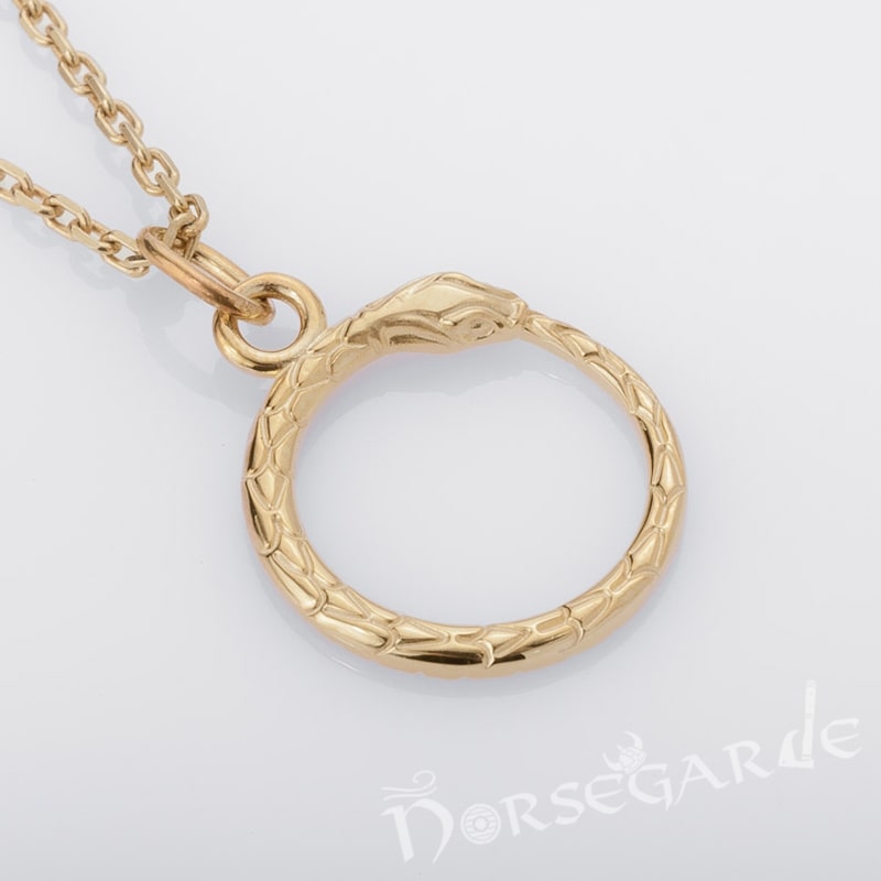 Handcrafted Miniature Serpent Pendant - Gold