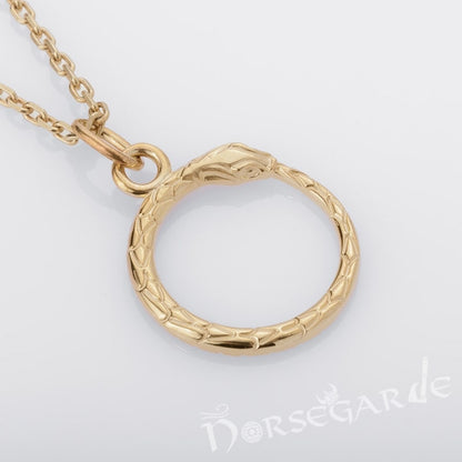 Handcrafted Miniature Serpent Pendant - Gold
