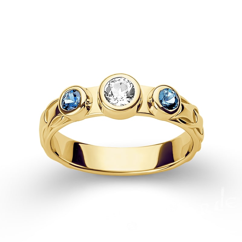 10k / Yellow / Sapphires & Clear Topaz