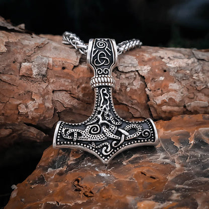 Ornamental Mjölnir Amulet - Stainless Steel