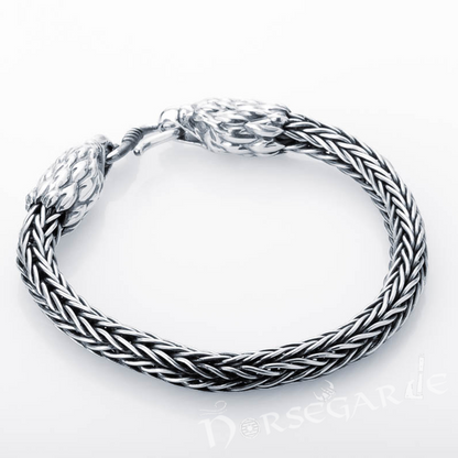 Handcrafted Heavy Wheat Chain Eagle Bracelet - Sterling Silver