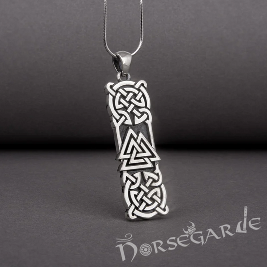 Handcrafted Celtic Pattern & Valknut Pendant - Sterling Silver
