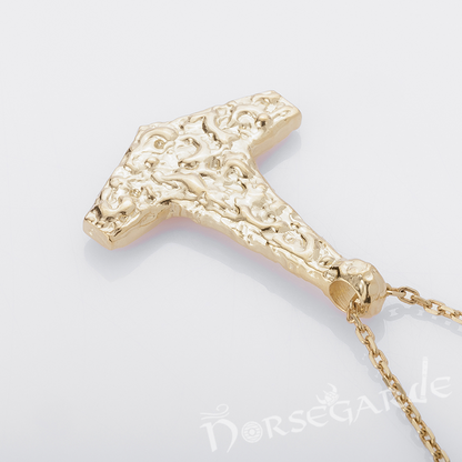 Handcrafted Molded Style Mjölnir - Gold