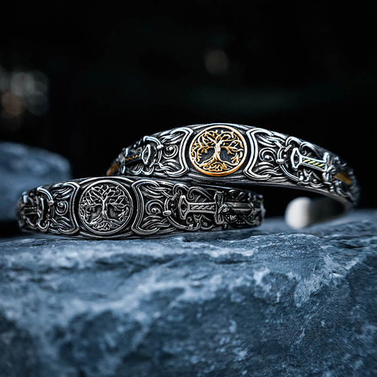 Nine Realms Warrior Cuff Bangle - Stainless Steel
