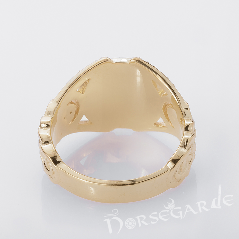 Handcrafted Yggdrasil Braid Ornament Ring - Gold