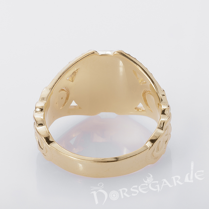 Handcrafted Yggdrasil Braid Ornament Ring - Gold