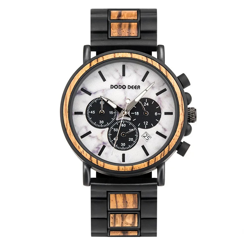 Tempus | Luxury Wood Stainless Steel Men Watch