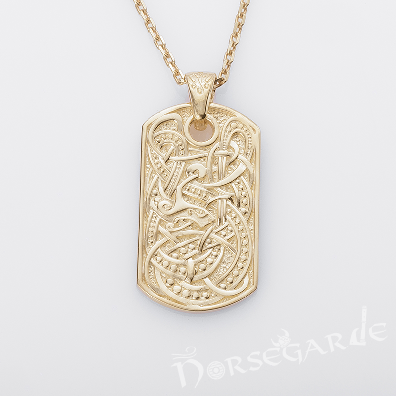 Handcrafted Urnes Ornament Pendant - Gold