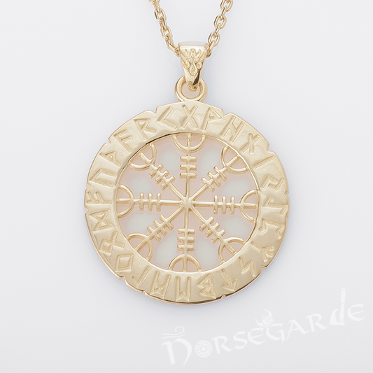 Handcrafted Runic Helm of Awe Amulet - Gold