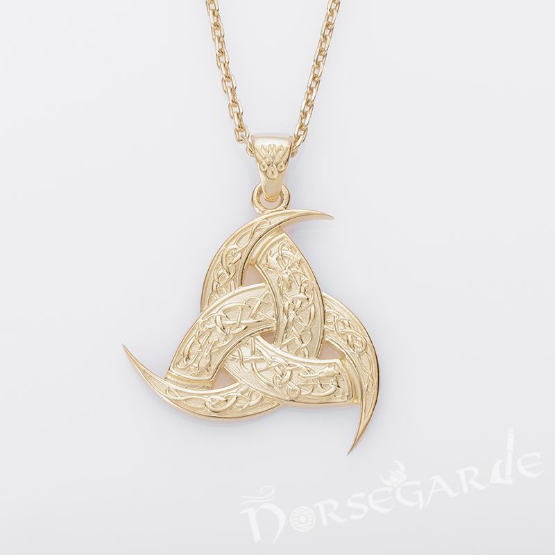 Handcrafted Horn Triskelion Pendant - Gold