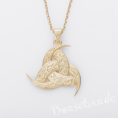 Handcrafted Horn Triskelion Pendant - Gold