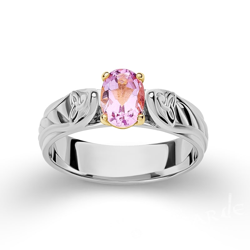 10k / White / Oval Light Purple Amethyst