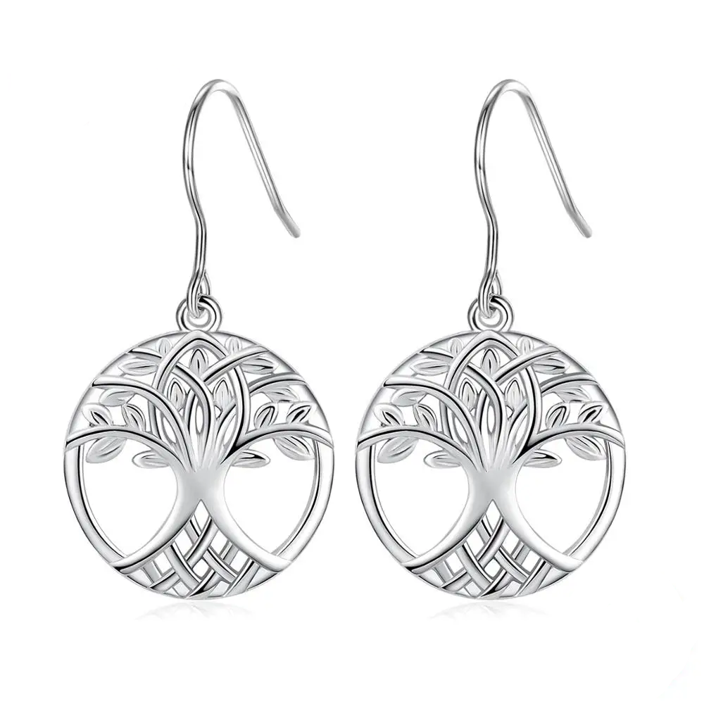 Yggdrasil Branches Tree Drop Earrings - Sterling Silver